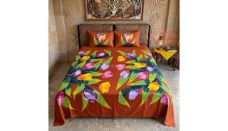 One Set Bedsheet Hand Painted by Balinese Artisans